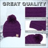 image:imageFunky Junque Toddler Pom Beanie  Kids Winter Hat for Ages 14 Baby Boy amp Girl Knit Beanies Warm Cozy Knit Snow HatsPurple
