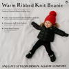 image:imageFunky Junque Toddler Pom Beanie  Kids Winter Hat for Ages 14 Baby Boy amp Girl Knit Beanies Warm Cozy Knit Snow HatsRed