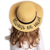 image:imageFunky Junque Toddler Sun Hat for Girls  Kids Beach Hat with Embroidered Cursive Floppy Adjustable StrawNatural  Always on Vacay