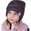 image:imageFunky Junque Toddler Winter Hat Ages 14 Soft Knit Beanie for Boys amp Girls Cozy Warm Kids Beanies for Cold Weather4 Tone Mix  Black  Purple  Orange  Teal