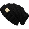image:imageFunky Junque Toddler Winter Hats for Kids Ages 29 Chunky Cable Knit Slouchy Beanie Warm Ski Cap for Boys and GirlsBlack