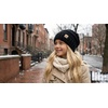 image:imageFunky Junque Toddler Winter Hats for Kids Ages 29 Chunky Cable Knit Slouchy Beanie Warm Ski Cap for Boys and GirlsBlack