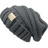 image:imageFunky Junque Toddler Winter Hats for Kids Ages 29 Chunky Cable Knit Slouchy Beanie Warm Ski Cap for Boys and GirlsDark Melange Grey