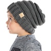 image:imageFunky Junque Toddler Winter Hats for Kids Ages 29 Chunky Cable Knit Slouchy Beanie Warm Ski Cap for Boys and GirlsDark Melange Grey