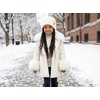 image:imageFunky Junque Toddler Winter Hats for Kids Ages 29 Chunky Cable Knit Slouchy Beanie Warm Ski Cap for Boys and GirlsIvory