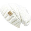 image:imageFunky Junque Toddler Winter Hats for Kids Ages 29 Chunky Cable Knit Slouchy Beanie Warm Ski Cap for Boys and GirlsIvory