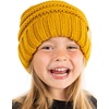 image:imageFunky Junque Toddler Winter Hats for Kids Ages 29 Chunky Cable Knit Slouchy Beanie Warm Ski Cap for Boys and GirlsMustard