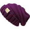 image:imageFunky Junque Toddler Winter Hats for Kids Ages 29 Chunky Cable Knit Slouchy Beanie Warm Ski Cap for Boys and GirlsPurple