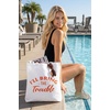 image:imageFunky Junque Tote Bag for Women Canvas Beach Bag Bachelorette Bridal Party Gifts Cute Reusable Shopping Grocery BagsIll Bring the Trouble Red