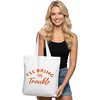 image:imageFunky Junque Tote Bag for Women Canvas Beach Bag Bachelorette Bridal Party Gifts Cute Reusable Shopping Grocery BagsIll Bring the Trouble Red