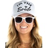 image:imageFunky Junque Trucker Hat amp Sunglasses Set for Women  Bachelorette Party Favors Girls Trip Bridesmaid GiftsIm the Bride  Hat  Sunglasses Set White