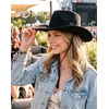 image:imageFunky Junque Wide Brim Cowboy Hat for Women with Decorative Band  Adjustable Fit Cowboy Hat with Sun Protection Concerts Festivals and Western for WomenSuede W Chinstrap  Black