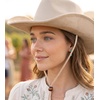 image:imageFunky Junque Wide Brim Cowboy Hat for Women with Decorative Band  Adjustable Fit Cowboy Hat with Sun Protection Concerts Festivals and Western for WomenSuede W Chinstrap  Beige