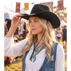 image:imageFunky Junque Wide Brim Cowboy Hat for Women with Decorative Band  Adjustable Fit Cowboy Hat with Sun Protection Concerts Festivals and Western for WomenBlack