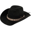 image:imageFunky Junque Wide Brim Cowboy Hat for Women with Decorative Band  Adjustable Fit Cowboy Hat with Sun Protection Concerts Festivals and Western for WomenBlack