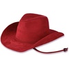 image:imageFunky Junque Wide Brim Cowboy Hat for Women with Decorative Band  Adjustable Fit Cowboy Hat with Sun Protection Concerts Festivals and Western for WomenSuede W Chinstrap  Red