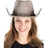 image:imageFunky Junque Wide Brim Cowboy Hat for Women with Decorative Band  Adjustable Fit Cowboy Hat with Sun Protection Concerts Festivals and Western for WomenSuede W Multi Thread Trim  Grey