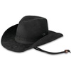 image:imageFunky Junque Wide Brim Cowboy Hat for Women with Decorative Band  Adjustable Fit Cowboy Hat with Sun Protection Concerts Festivals and Western for WomenSuede W Chinstrap  Black