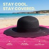 image:imageFunky Junque Wide Brim Panama Sun Hat Womens Packable Straw  Lightweight paper hat with adjustable drawstring for beach trips vacations summer getaways amp everyday wearRibbon Bow Trim  Black