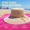 image:imageFunky Junque Wide Brim Panama Sun Hat Womens Packable Straw  Lightweight paper hat with adjustable drawstring for beach trips vacations summer getaways amp everyday wearTwisted Straw Rope Trim  Beige Mix