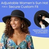 image:imageFunky Junque Wide Brim Panama Sun Hat Womens Packable Straw  Lightweight paper hat with adjustable drawstring for beach trips vacations summer getaways amp everyday wearRibbon Bow Trim  Black