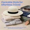 image:imageFunky Junque Wide Brim Panama Sun Hat Womens Packable Straw  Lightweight paper hat with adjustable drawstring for beach trips vacations summer getaways amp everyday wearRibbon Bow Trim  White