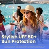 image:imageFunky Junque Wide Brim Panama Sun Hat Womens Packable Straw  Lightweight paper hat with adjustable drawstring for beach trips vacations summer getaways amp everyday wearSplit Back Ponytail  Beige Mix