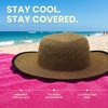 image:imageFunky Junque Wide Brim Panama Sun Hat Womens Packable Straw  Lightweight paper hat with adjustable drawstring for beach trips vacations summer getaways amp everyday wearSplit Back Ponytail  Dark Natural Mix