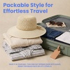 image:imageFunky Junque Wide Brim Panama Sun Hat Womens Packable Straw  Lightweight paper hat with adjustable drawstring for beach trips vacations summer getaways amp everyday wearTwisted Straw Rope Trim  Beige Mix