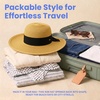 image:imageFunky Junque Wide Brim Panama Sun Hat Womens Packable Straw  Lightweight paper hat with adjustable drawstring for beach trips vacations summer getaways amp everyday wearSplit Back Bow  Natural