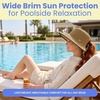 image:imageFunky Junque Wide Brim Panama Sun Hat Womens Packable Straw  Lightweight paper hat with adjustable drawstring for beach trips vacations summer getaways amp everyday wearSplit Back Ponytail  Dark Natural Mix