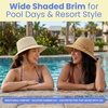 image:imageFunky Junque Wide Brim Panama Sun Hat Womens Packable Straw  Lightweight paper hat with adjustable drawstring for beach trips vacations summer getaways amp everyday wearTwisted Straw Rope Trim  Beige Mix