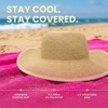 image:imageFunky Junque Wide Brim Panama Sun Hat Womens Packable Straw  Lightweight paper hat with adjustable drawstring for beach trips vacations summer getaways amp everyday wearSplit Back Ponytail  Beige Mix
