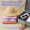 image:imageFunky Junque Wide Brim Panama Sun Hat Womens Packable Straw  Lightweight paper hat with adjustable drawstring for beach trips vacations summer getaways amp everyday wearPearl Trim  Natural Multi