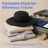 image:imageFunky Junque Wide Brim Panama Sun Hat Womens Packable Straw  Lightweight paper hat with adjustable drawstring for beach trips vacations summer getaways amp everyday wearRibbon Bow Trim  Black
