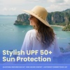 image:imageFunky Junque Wide Brim Panama Sun Hat Womens Packable Straw  Lightweight paper hat with adjustable drawstring for beach trips vacations summer getaways amp everyday wearPearl Trim  Natural Multi