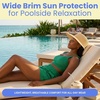 image:imageFunky Junque Wide Brim Panama Sun Hat Womens Packable Straw  Lightweight paper hat with adjustable drawstring for beach trips vacations summer getaways amp everyday wearSplit Back Ponytail  Beige Mix