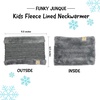 image:imageFunky Junque Winter Fleece Lined Neck Warmer Tube Scarf DoubleLayered Cold Weather Face Cover Gaiter Kids Boys Girls ToddlerHeather Grey