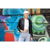 image:imageFunky Junque Womens FleeceLined Knit Headband  Confetti Ear Warmer for Winter Cozy Sherpa Interior Soft Stretch Fit  IvoryIvory