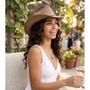 image:imageFunky Junque Womens Rhinestone Cowboy Hat  Lightweight Straw Cowboy Hat with Sun Protection Concerts Festivals and Western for WomenMixed Beads Trim  Tan