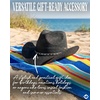 image:imageFunky Junque Womens Rhinestone Cowboy Hat  Lightweight Straw Cowboy Hat with Sun Protection Concerts Festivals and Western for WomenRhinestone Trim  Black
