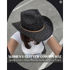 image:imageFunky Junque Womens Rhinestone Cowboy Hat  Lightweight Straw Cowboy Hat with Sun Protection Concerts Festivals and Western for WomenSequin  Black