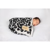 image:imageSoft Baby Blanket  Tie Dye  Dark GreyLight Grey  Soft baby blanket with large 30x35 inch size for snuggling sleeping crib naps strollers amp shower giftsLeopard Pattern  Ivory