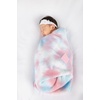 image:imageSoft Baby Blanket  Tie Dye  Dark GreyLight Grey  Soft baby blanket with large 30x35 inch size for snuggling sleeping crib naps strollers amp shower giftsTie Dye  Pale PinkPale Blue