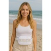 image:imageWhite Belt Bag with Pearl Lettering  Bride White  Waterresistant belt bag with pearl BRIDE lettering for bachelorette parties travel bridal showers amp honeymoonsBride White