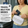 image:imageWhite Belt Bag with Pearl Lettering  Bride White  Waterresistant belt bag with pearl BRIDE lettering for bachelorette parties travel bridal showers amp honeymoonsBride White