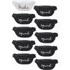image:imageBachelorette Belt Bag Set  10 Pack 1 Bride amp 9 Squad  Waterproof fanny pack set with bride and bridesmaid designs for bachelorette parties beach trips bar nights amp brunches10 Pack 1 Bride White  9 Squad Black