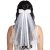 Satin Ribbon Bow w/ Pearl Clip