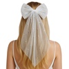image:imageBridal Hair Clip  Multi Pearl Bow  White  White bow hair clip with secure alligator grip for bachelorette parties bridal showers photos amp bride giftsMulti Pearl Bow  White