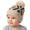 image:imageFunky Junque Baby Pom Pom Beanie  Soft Knit Infant Winter Hat for Baby Girls amp Boys Cozy Warm Newborn Beanie 012 MonthsAztec Pattern  Beige